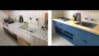 #5 Kitchen Makeover 萬元預算DIY改造廚房台式水泥磚造水槽 ... 