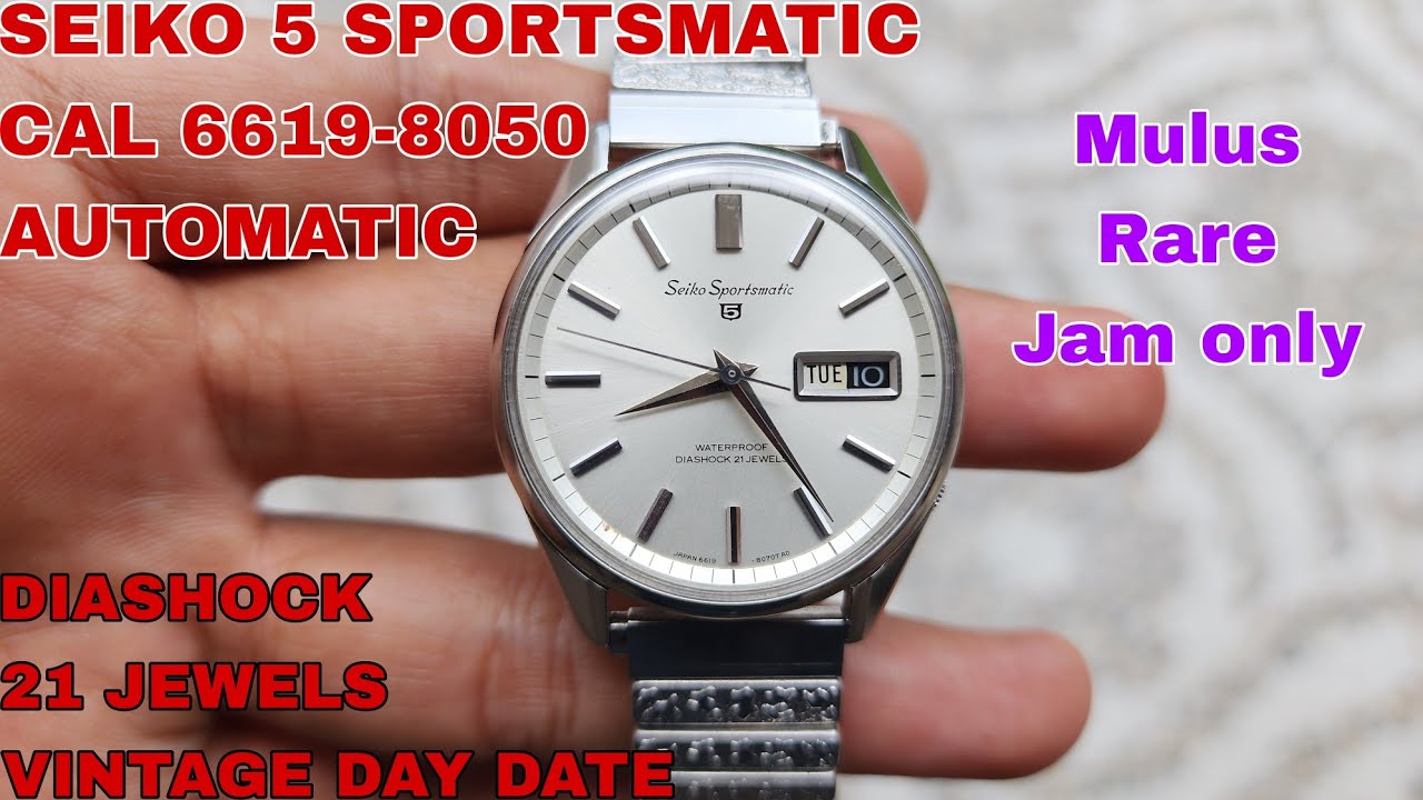 SOLD SEIKO 5 SPORTSMATIC CAL 6619-8050 AUTOMATIC DIASHOCK 21JEWELS VINTAGE  FOLLOW IG LakoneWatch - YouTube