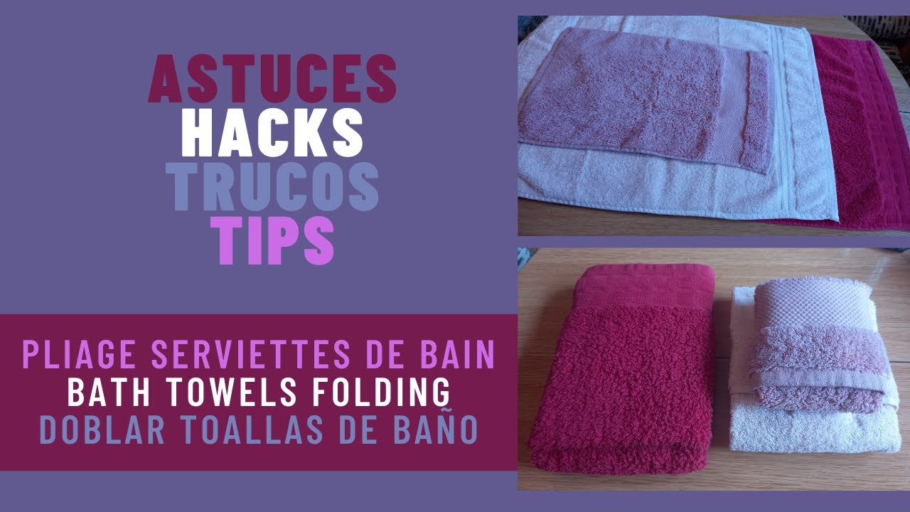 12 tutos pour vous aider à plier serviette,vêtements,draps et d'autres   Rangement pour serviette de bain, Comment plier des serviettes, Pliage  serviette de bain