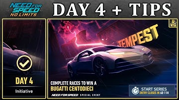 NFS No Limits | Day 4 + TIPS - Bugatti Centodieci | Tempest