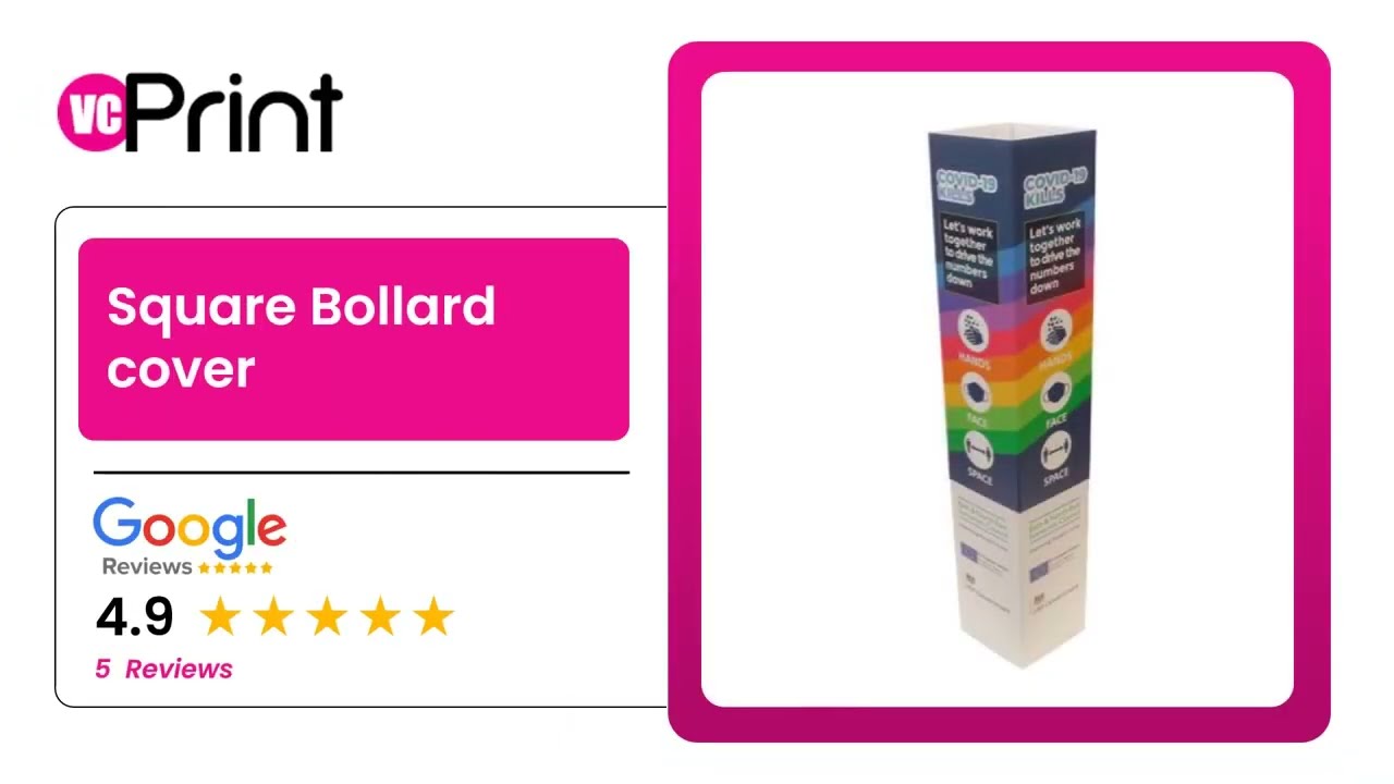 Custom Printed Square Bollard Covers for your Business in UK