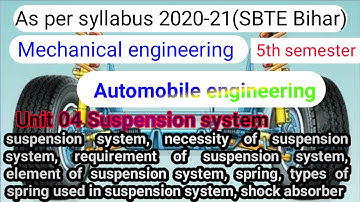 Suspension system || unit 04 lecture 01|| automobile engineering || mechanical engineering 5 semster