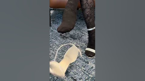 Thumbnail of Sensual Shoe Drop, Nylons Pantyhose Tights Sandals Heels Shoeplay Dangle Shoedrop, Feet Toes Girl