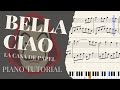 Bella ciao piano sheet music  sad and slow piano tutorial  free sheet music pdf  la casa de papel