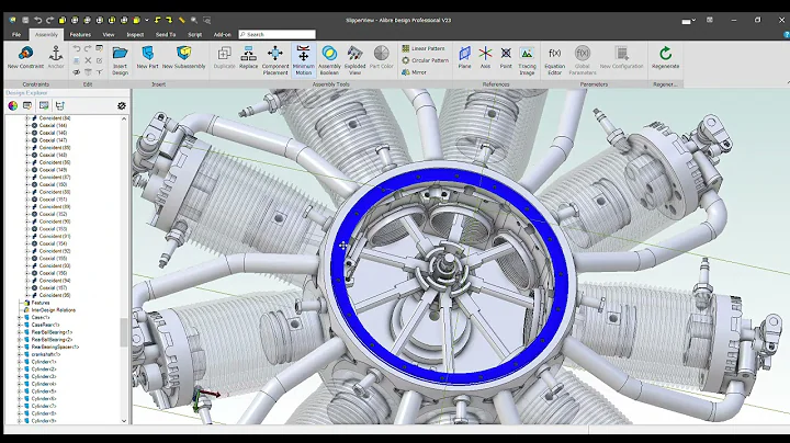 Model Le Rhone 9C CAD view