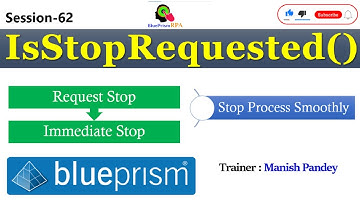 IsStopRequested() Function Blue Prism | Immediate Stop and Request Stop | Session 62 | BluePrism RPA