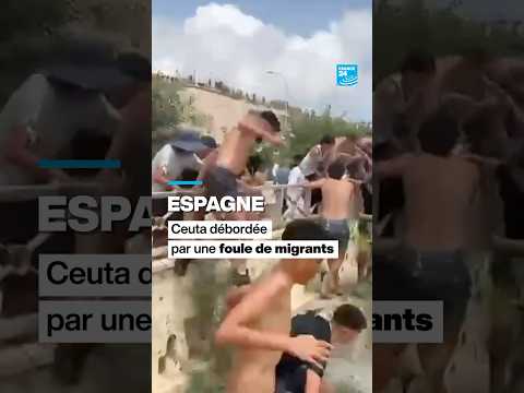 🇪🇸 #Ceuta : une foule de #migrants franchit la frontière entre le #Maroc et l'Espagne • FRANCE 24