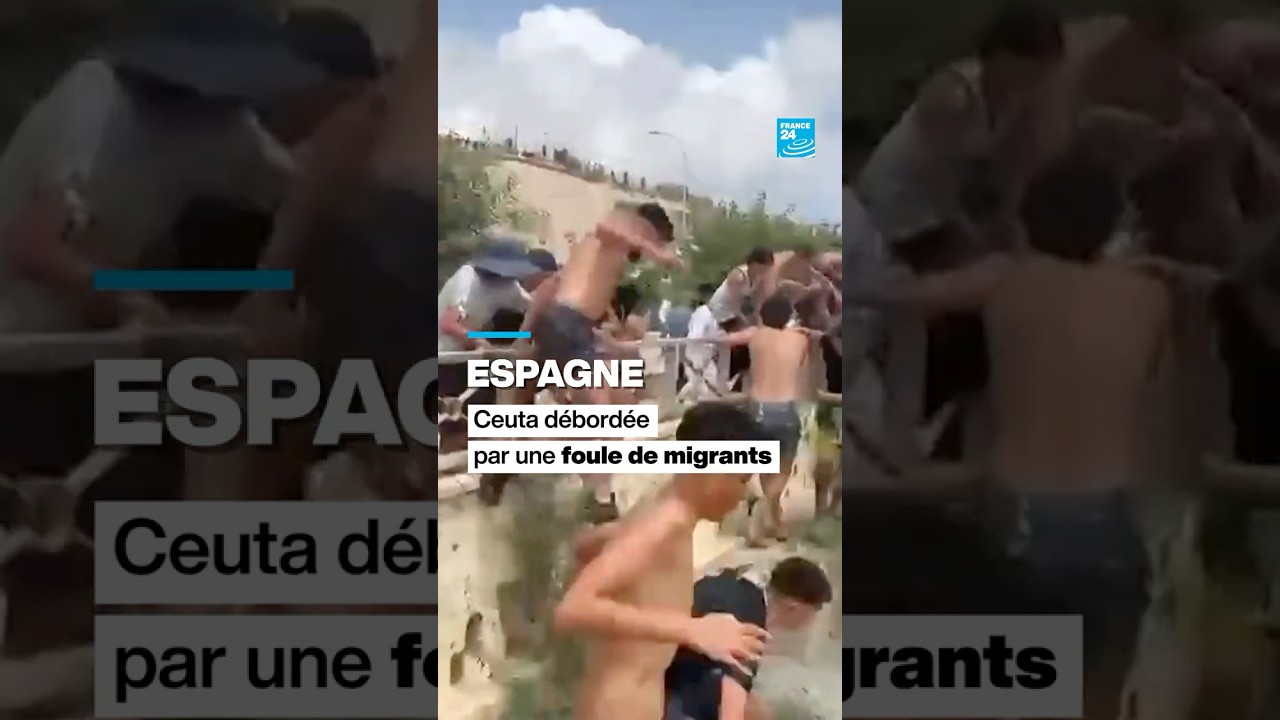 🇪🇸 #Ceuta : une foule de #migrants franchit la frontière entre le #Maroc et l'Espagne • FRANCE 24