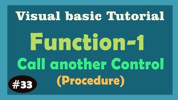 Function Create in Visual Basic -1 | Procedure in Visual Basic | Visual basic 6.0 Tutorial in Hindi