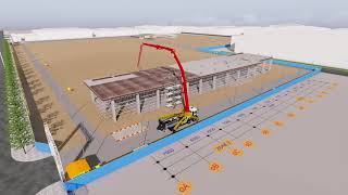 4D Construction Animation for Warehouse - Office - Finished 30%