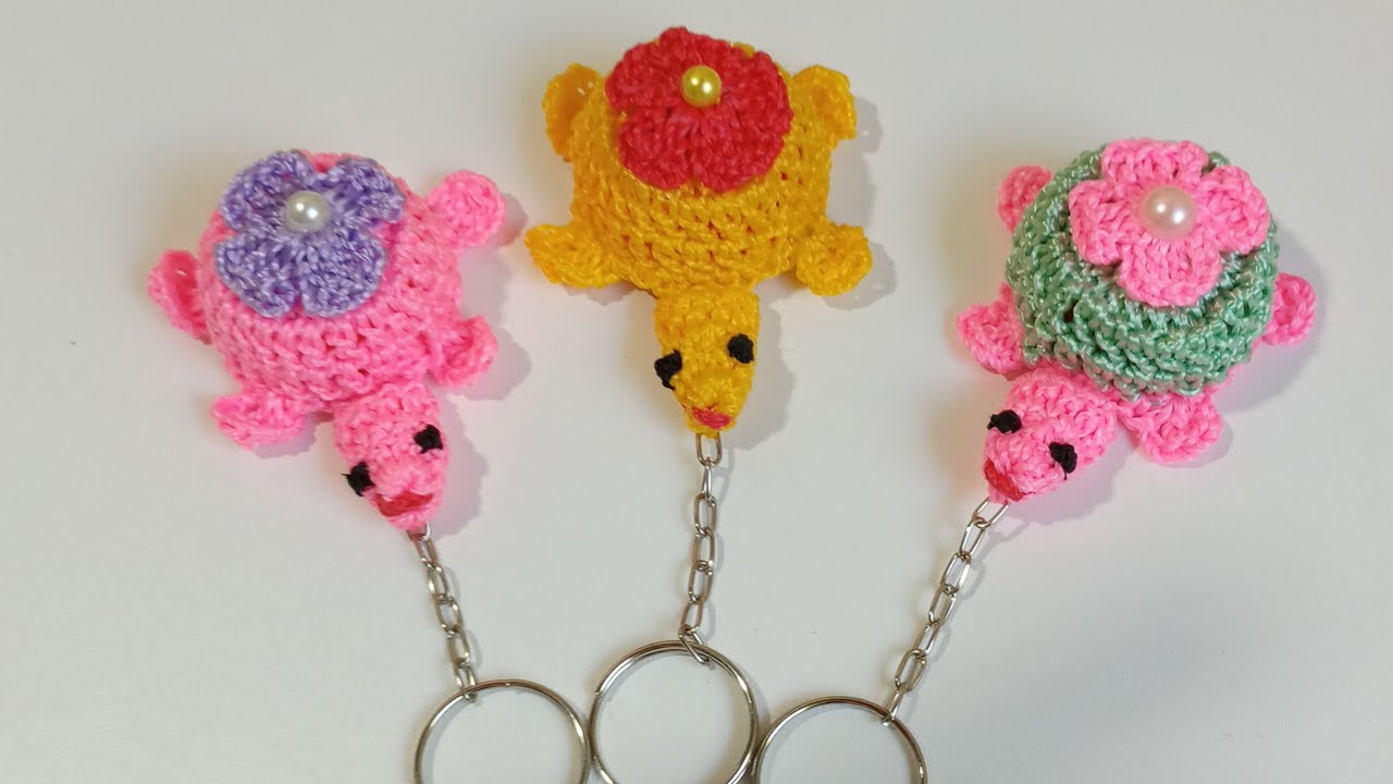 CHAVEIRO DE CROCHÊ TARTARUGA COM TAMPA DE GARRAFA PET 🐢 - Valdenete crochê artes e reciclagem