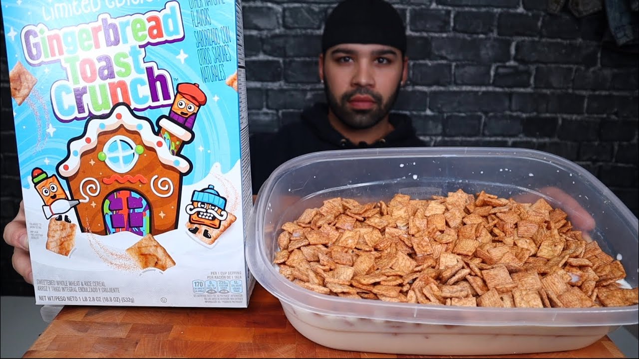 (ASMR) GINGERBREAD TOAST CRUNCH CEREAL MUKBANG