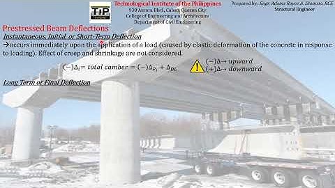 6 Part 3 Prestressed Beam Deflections | Short-term | Long-term | Due to Prestress and Gravity Alone