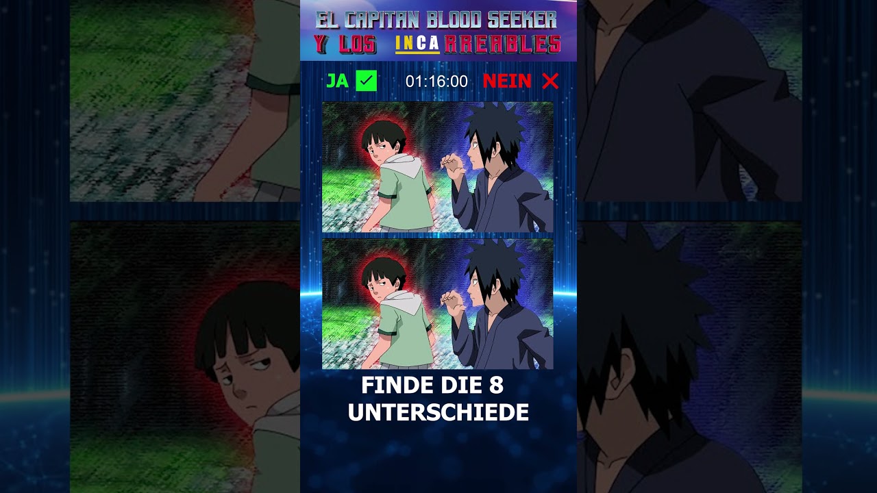 8 UNTERSCHIEDE ✅ ZEIT ❌ HASHIRAMA UND MARADA -KURZ 1- CAPTAIN BLOOD SEEKER  