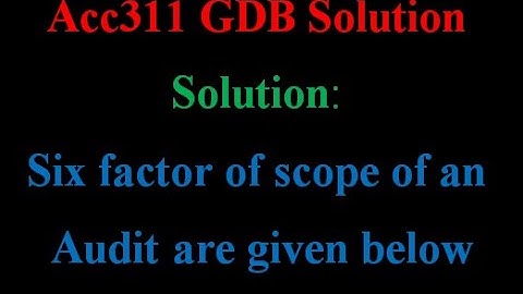 Acc311 GDB Solution