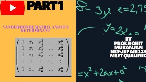 Part 1:VANDERMONDE MATRIX, DETERMINANT OF VANDERMONDE MATRIX