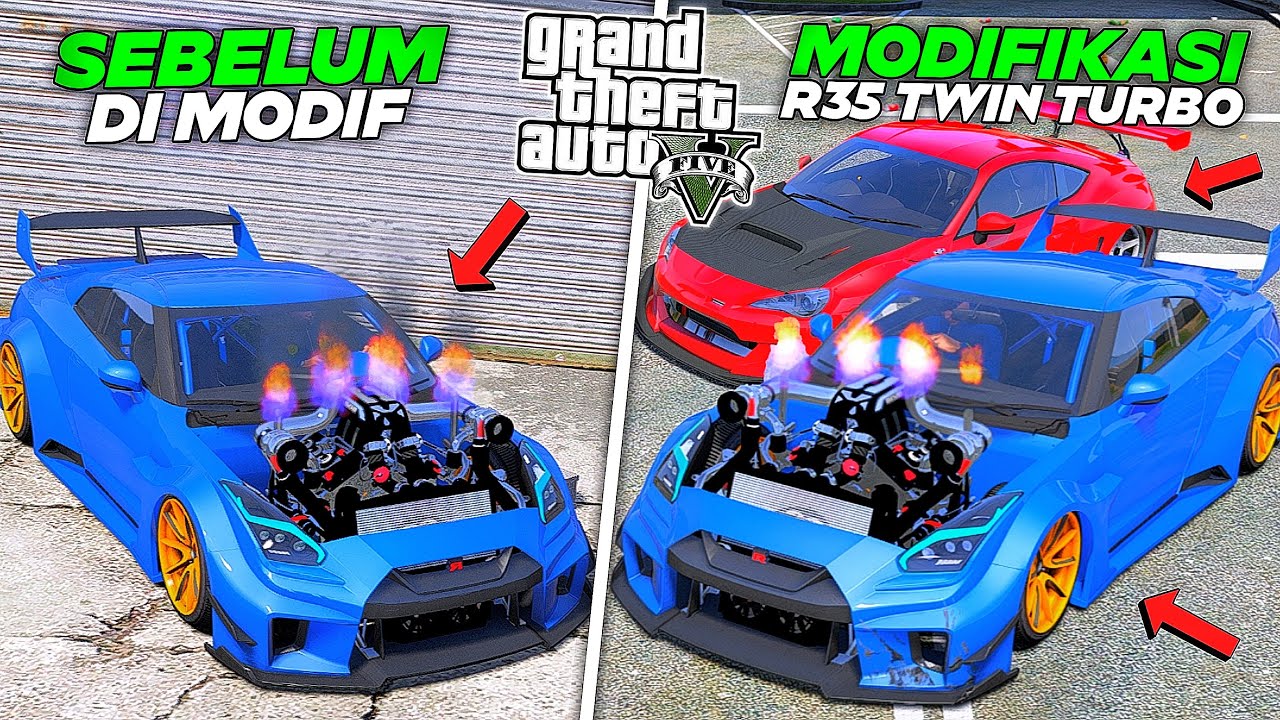 Aku MODIFIKASI Mobil R35 Twin Turbo Langka Untuk Ikut Balapan CARMEET JDM Di - GTA 5 MOD