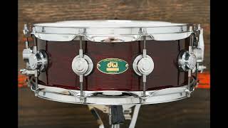 SOLD - DW 5x14" Craviotto Solid Shell Maple Snare Drum - Dark Red Lacquer