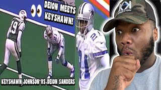 When Deion Sanders MET Keyshawn Johnson! 🔥 (WR Vs CB) Jets Vs Cowboys 1999 highlights | REACTION