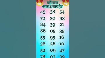 kaun sa ank do bar aaya h #gk #facts #maths #quiz #puzzle #youtubeshorts