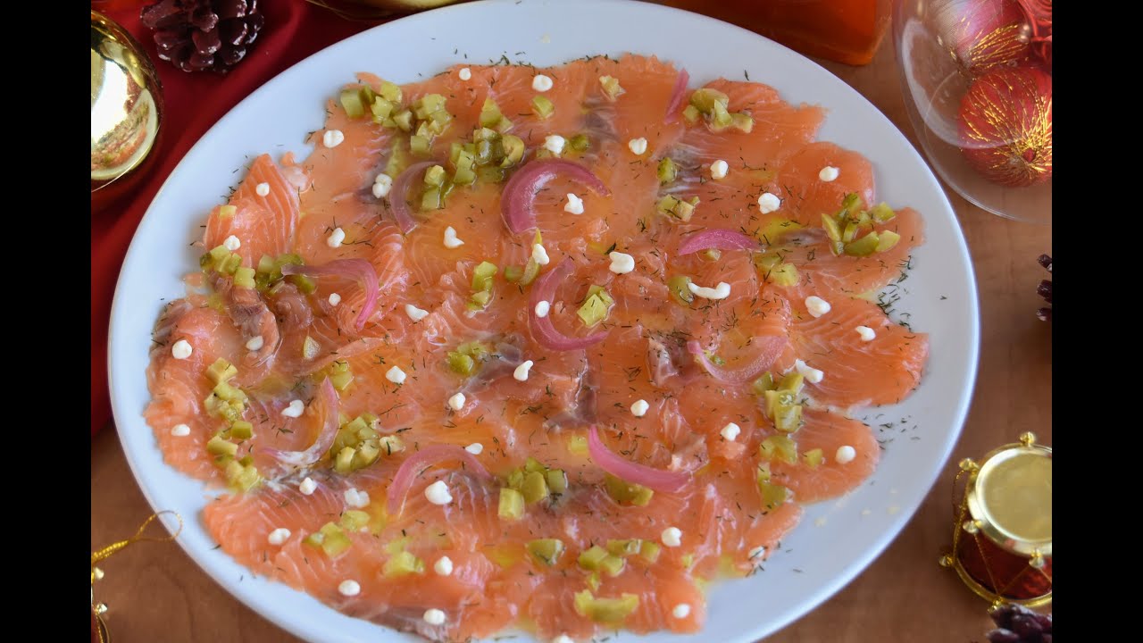 💚 CARPACCIO DE SALMÓN CON VINAGRETA DE ENCURTIDOS Y MAHONESA DE CÍTRICOS