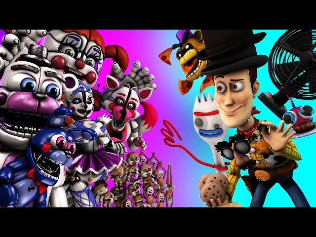 [FNAF/SFM] TOY STORY 4 FORKY AND WOODY VS SISTER LOCATION ANIMATRONICS (Toy Story 4 Animation ) class=