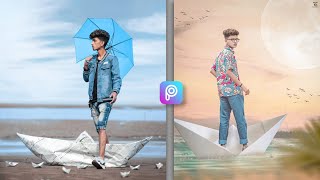 Paper Boat Photo Editing || PicsArt Paper Boat Photo Editing Tutorial ||Boat Photo Manipulation Edit screenshot 1