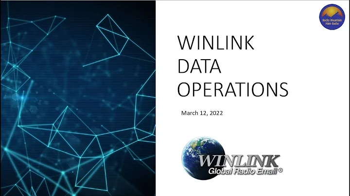 RMHAM U Tech Talk: Wireless Data Transmission - Basic Winlink - March 12, 2022