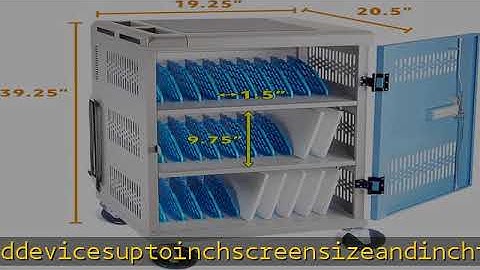 Fully Assembled 30 Bay Mobile Charging and Storage Cart for iPad,Chromebook and Laptop Computer wit