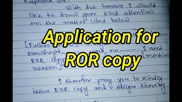 Write application for ROR copy/Application to BDO for ROR certificate
