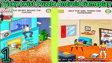 Tricky twist Puzzle Android Gameplay - Level 1,2 - Video No. 1