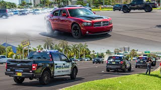 CARS AND COFFEE Palm Beach SHUT DOWN After CHARGER HELLCAT RUNS FROM COPS | EXITS, DRIFTS, and MORE