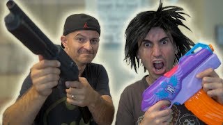 NERF WAR: SHOTGUN vs NERF GUN!