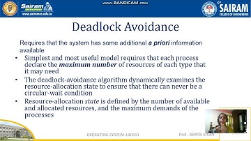Lecture Video 18CS43 Module3 deadlock prevention and Avoidance 1 Remya