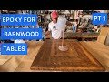 How to pour epoxy on a barnwood table and get a satin finish PART 1