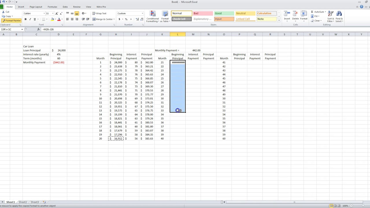 Excel #3 Building an Amortization Schedule
