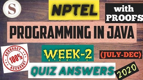 Programming in Java|| WEEK-2 Quiz assignment Answers 2020||NPTEL||#SKumarEdu
