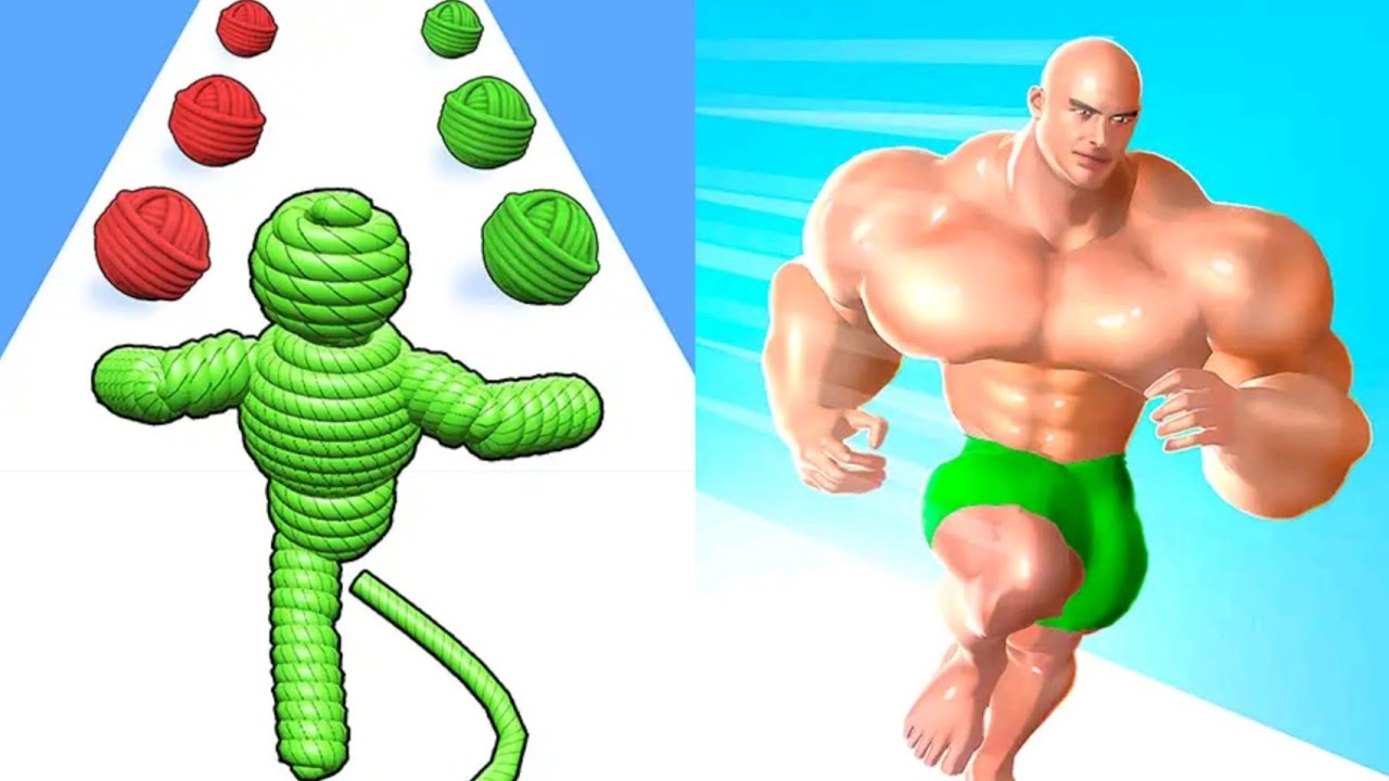 Rope Man Run VS Muscle Rush Max All Levels Gameplay Android,iOS NEW UPDATE
