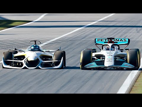Mercedes F1 2022 vs Mercedes F1 2025 Concept at Monza GP - YouTube