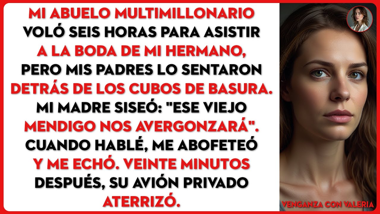 Mi abuelo multimillonario voló seis horas para la boda de mi hermano. Mamá lo sentó junto a la...