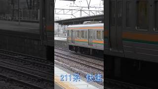 多治見駅を出発する211系快速列車