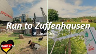 【Zuffenhausen】🇩🇪Running to Porsche Museum in Zuffenhausen Stuttgart/A crisp morning scene in Germany