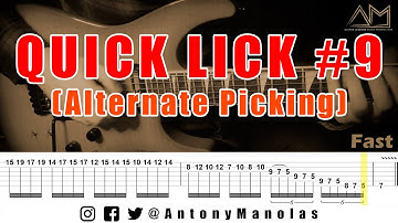 Quick Lick #9 - {Alternate Picking} - Guitar Lesson with Tab - Youtube Series