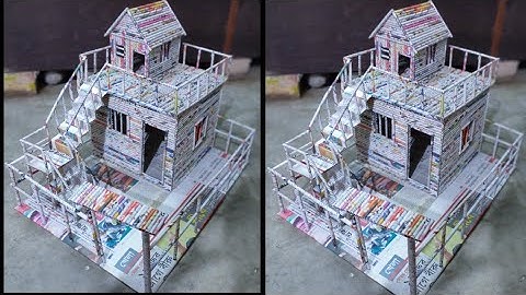 Home Made House with News Paper//Rolling Paper House//How to Make a House From Newspaper