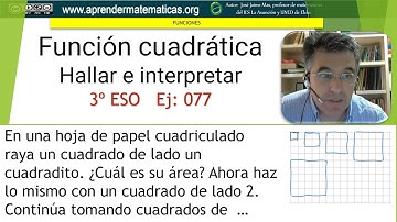 Hallar función cuadrática. Cuadrados. 3º ESO. 05 051. José Jaime Mas