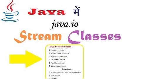 Stream Classes for Input / Output & File Handling in Java (हिंदी में)