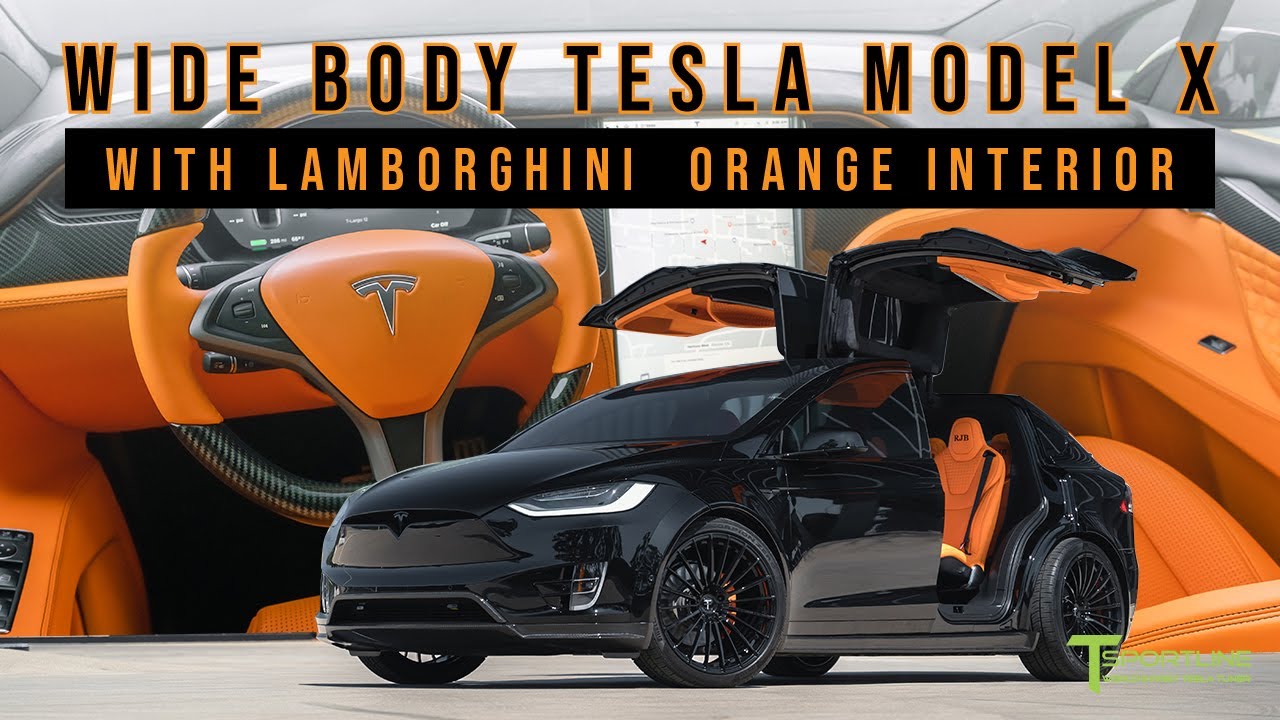 T Largo #6 Returns: Wide Body Tesla Model X Gets A Custom Lamborghini  Orange Leather Interior - Youtube