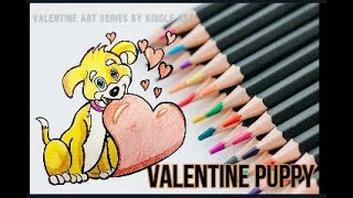 HOW TO DRAW A VALENTINE DOG\/PUPPY