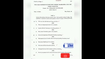 #bed 3 rd semester exam papers academic year 2022/SV university model papers