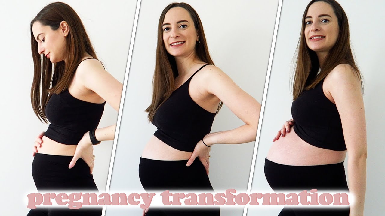 Pregnancy transformation week by week | Pregnancy belly growth